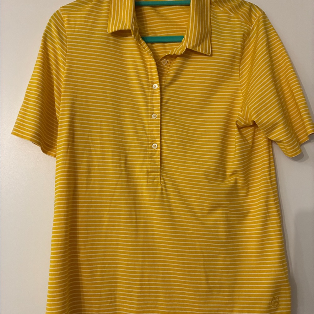 Tory Sport Yellow and White Striped Shirt
